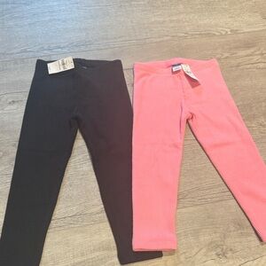 Old Navy Toddler Girls Pink & Black Leggings Bundle/Lot Sz 3T NWT